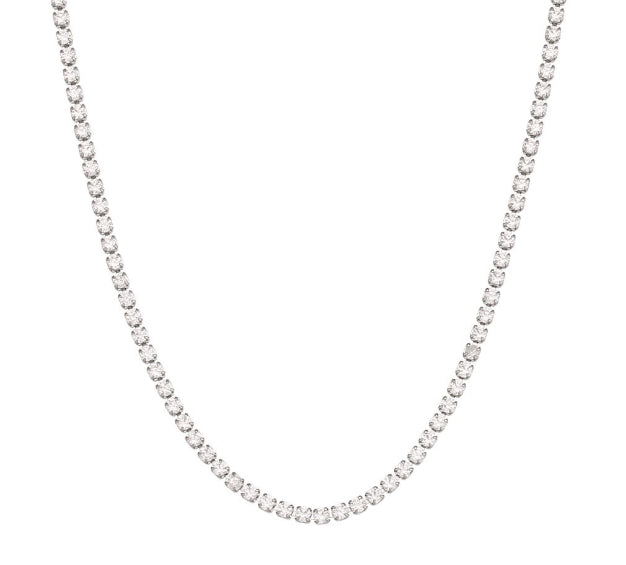 Tennis Halskette Gold 5mm Steine Detail