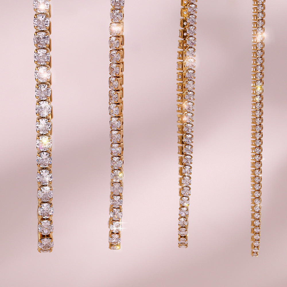 GlowTennis Kette am Hals Damen Gold elegant