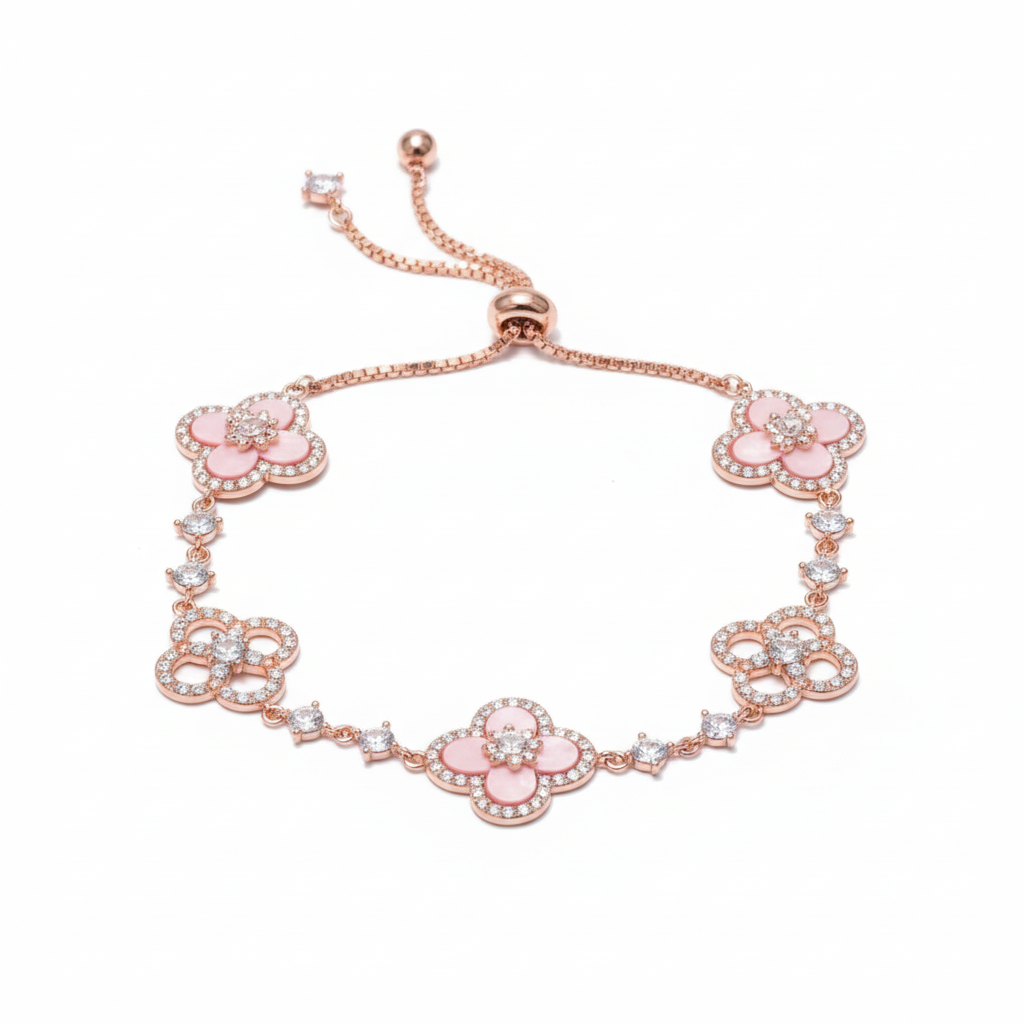 GlowClover Kleeblatt Armband Perlmutt Gold MAIN LUXURY