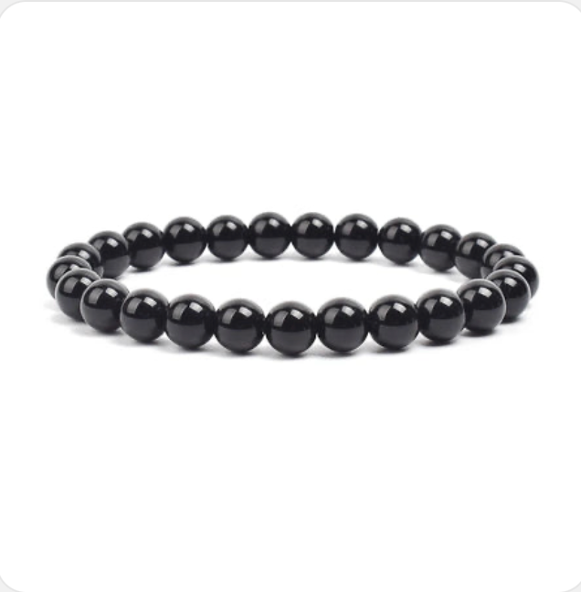 Perlenarmband Lavastein schwarz 8mm Detail
