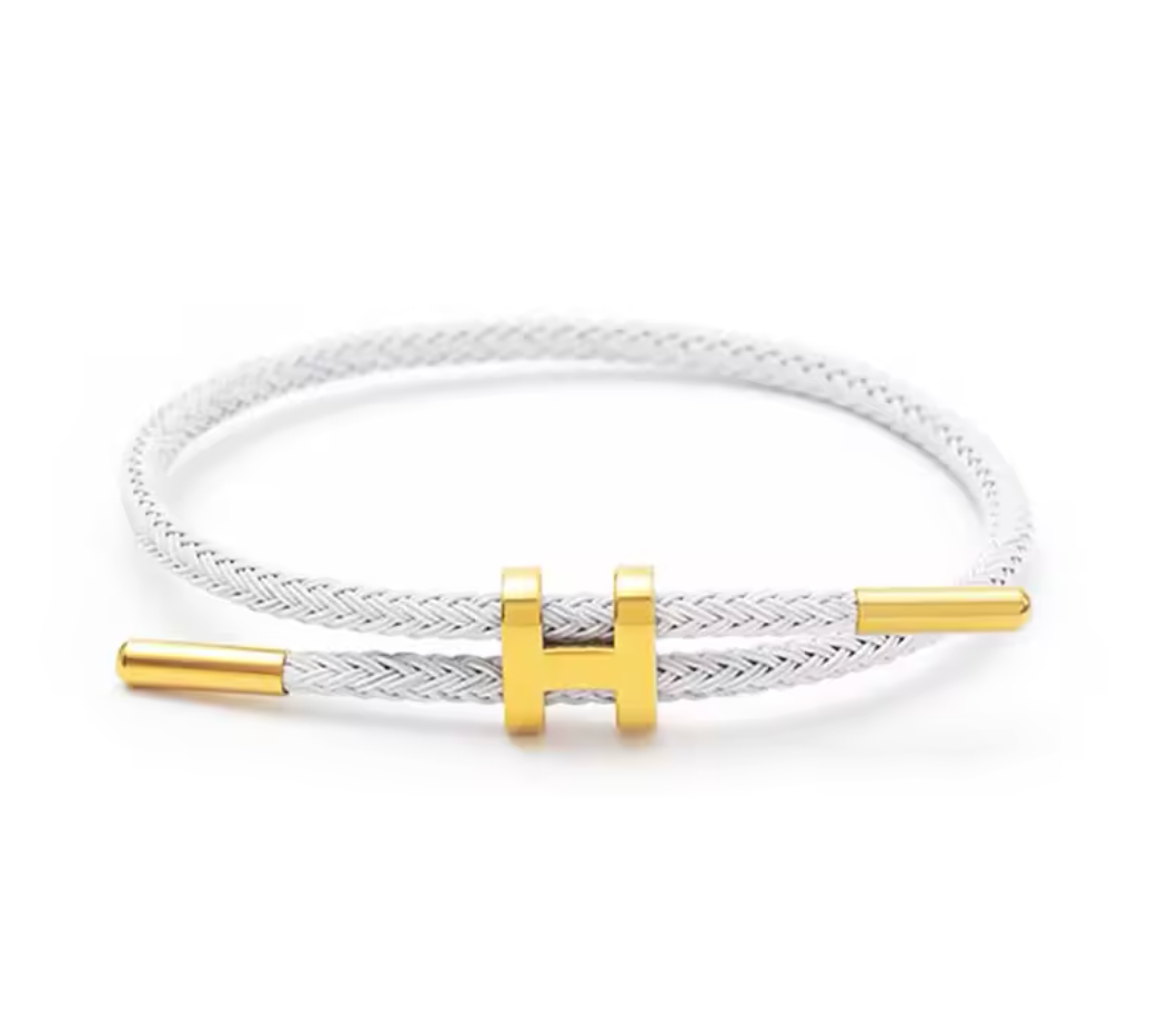 H Cord Armband | Titanstahl