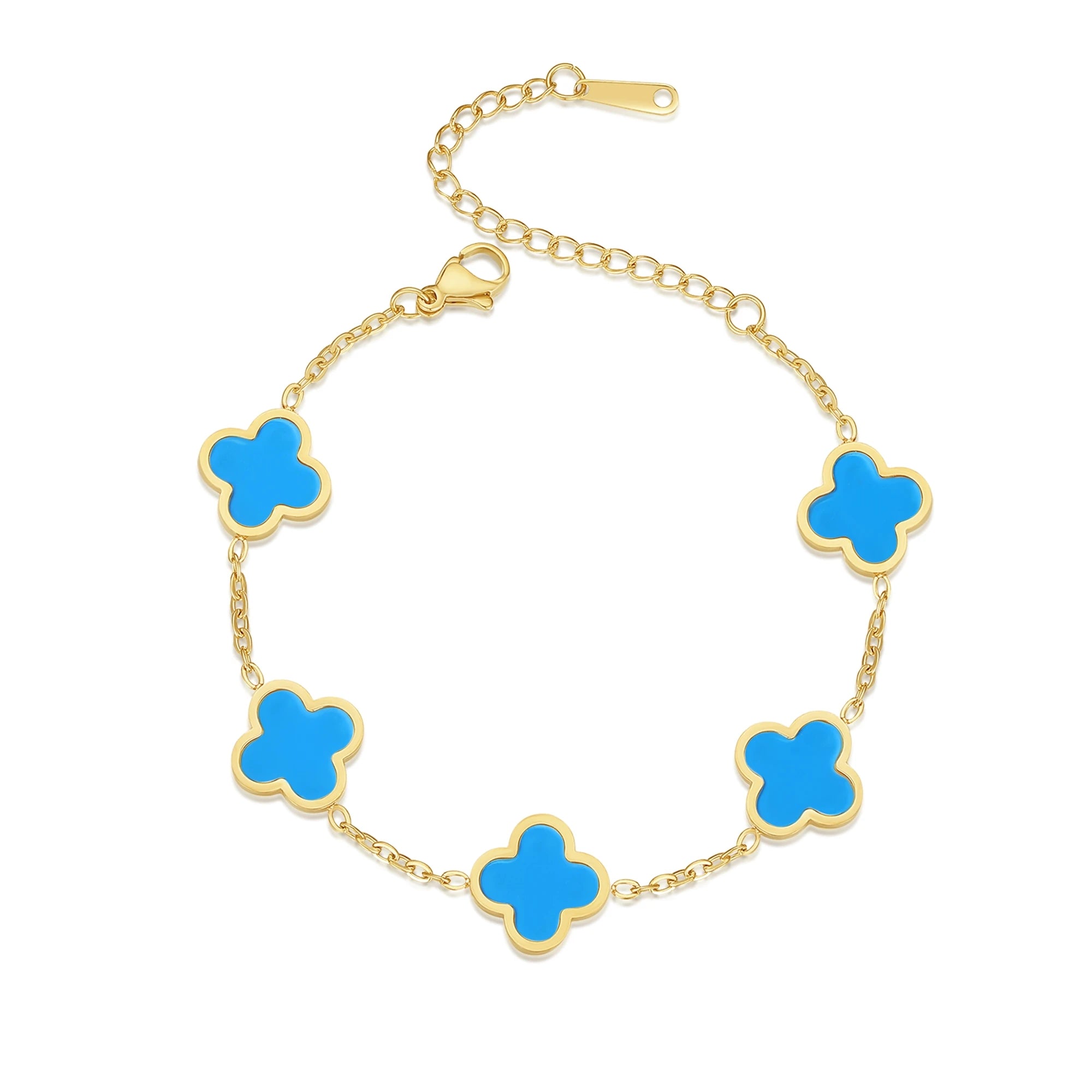 CloverLine Armband weiß Kleeblatt Gold Detail