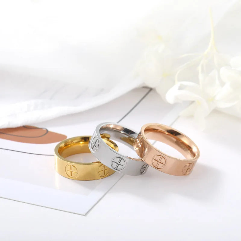 Croix Kreuz Ring Gold Edelstahl MAIN LUXURY
