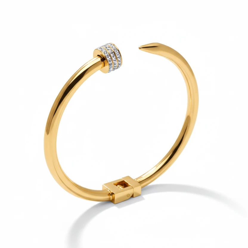 Moon Nail Armband Gold Zirkonia Halbmond MAIN LUXURY