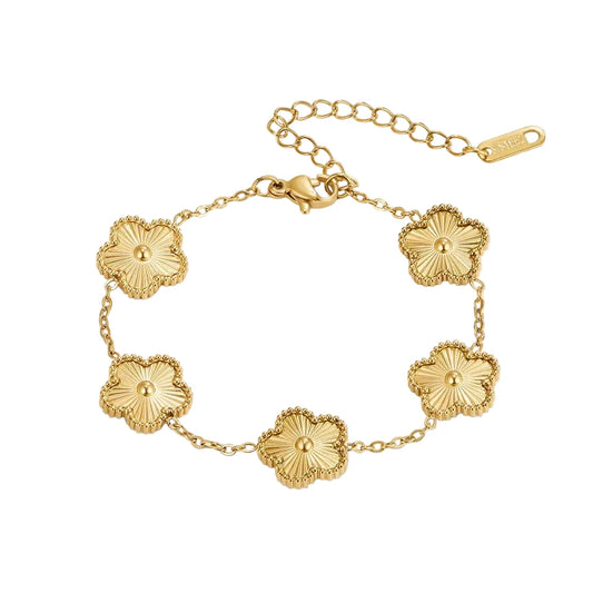 Flora Chain Kleeblatt Kettenarmband Gold MAIN LUXURY